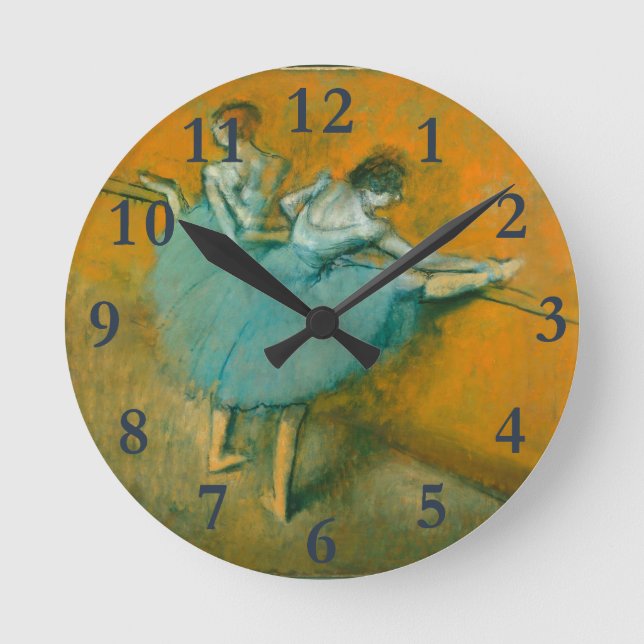 Degas Dancers at the Bar Ballet Round Clock (Front)