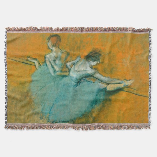 Degas Dancers at the Bar Ballet Throw Blanket (Front)