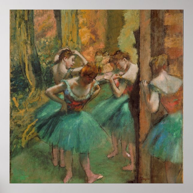 Degas Dancers Pink and Green Poster (Front)