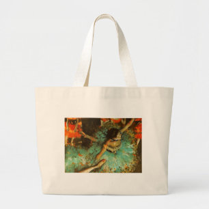 Degas Green Ballet Dancer Large Tote Bag