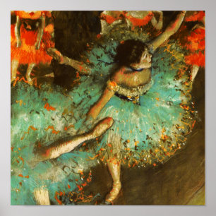 Degas Green Dancer Ballet Impressionist Poster