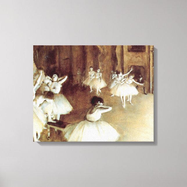 Degas' Rehearsal on Stage Canvas Print (Front)