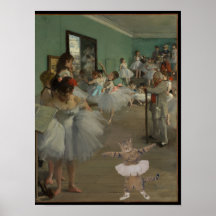 Degas' The Dance Class with Ballet Cat 
