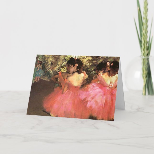 Dégazez les danseurs dans la carte de voeux rose (Devant)