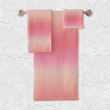 Dégradé Ombré Rose Pastel Moderne, Pêche et Rougeu
