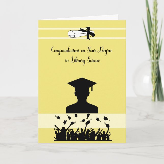 Degree Card in Library Science with Male Grad. (Front)