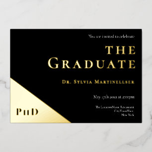  Degree Gold Black PhD Graduation Party
