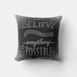 Degree Graduate Congratulations Gift Personalised Throw Pillow