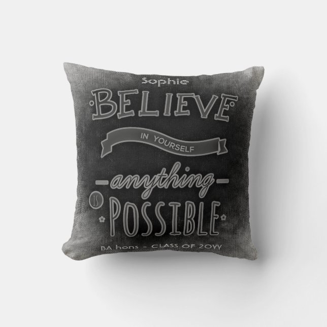Degree Graduate Congratulations Gift Personalized Throw Pillow (Front)
