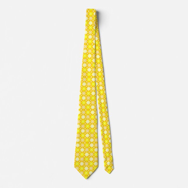 Degrees of Yellow Argyle Patterned Tie (Front)