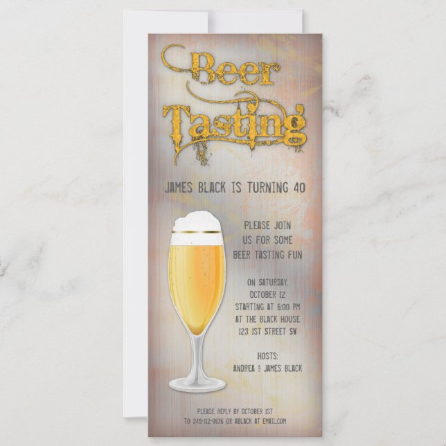 Dégustation de bière Anniversaire Fête Invitation (Devant)