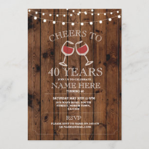 Dégustation de vin Bois Invitation de fête d'anniv