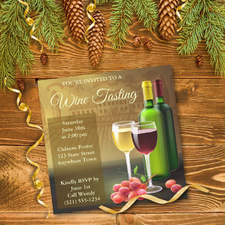 Dégustation de vin Cocktail Invitation