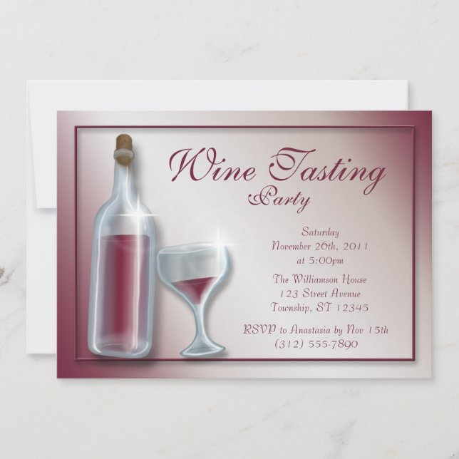 Dégustation de vin ~ Invitations de Bourgogne (Devant)