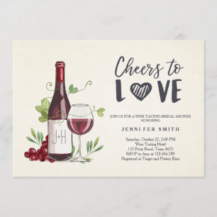 Dégustation de vins Douche nuptiale invitation Rus