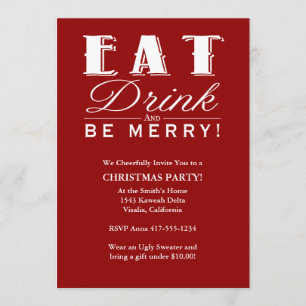 Dégustez et soyez joyeux Noël Invitation