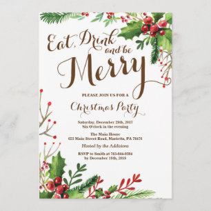 Dégustez et soyez joyeux Noël Invitation