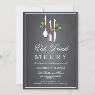 Dégustez un verre et soyez joyeux Noël Invitation