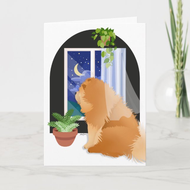 DEHORS IL Y A QUELQUE PART Chow cartes d'art (Devant)