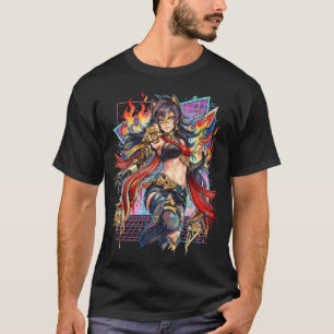 Dehya Genshin Impact Claymore Pyro Warrior Vaporwa T-Shirt