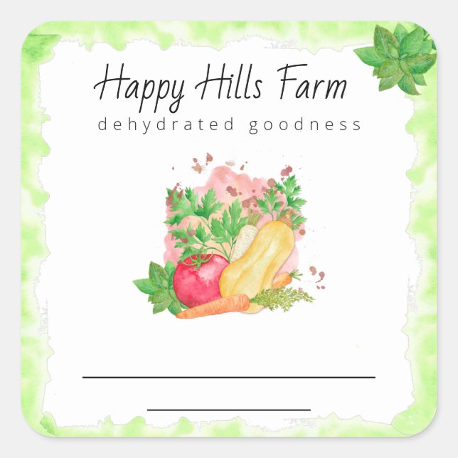 *~* *~Dehydrated Veggie Vegetables AP30 Square Sticker (Front)