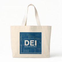 DEI Work Blueprint Technical Drawing Tote Bag