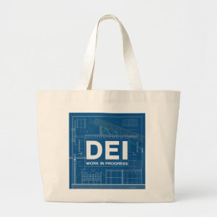 DEI Work Blueprint Technical Drawing Tote Bag