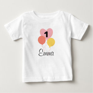 DEIN DESIGN/Name First Birthday Air Balcony Girl Baby T-Shirt