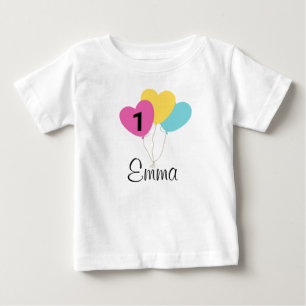 DEIN DESIGN/Name First Birthday of balloon Baby T-Shirt