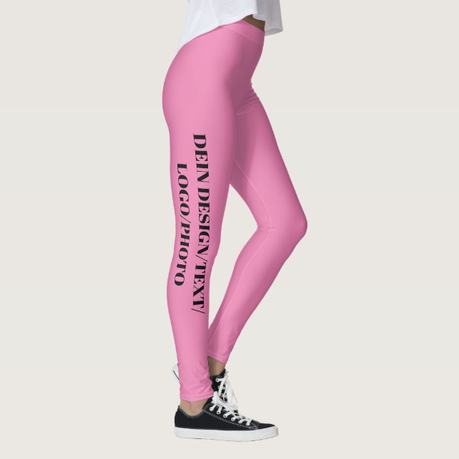 DEIN DESIGN/TEXT/PHOTO/LOGO Pink Women Sport Leggings (Right)