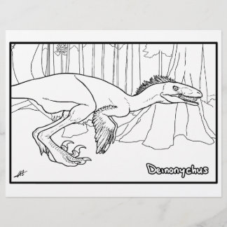 Deinonychus - Colouring page.
