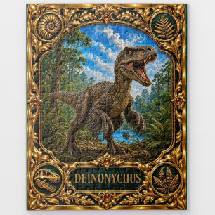 Deinonychus Dinosaur, Jewelled Heirloom Art Jigsaw Puzzle