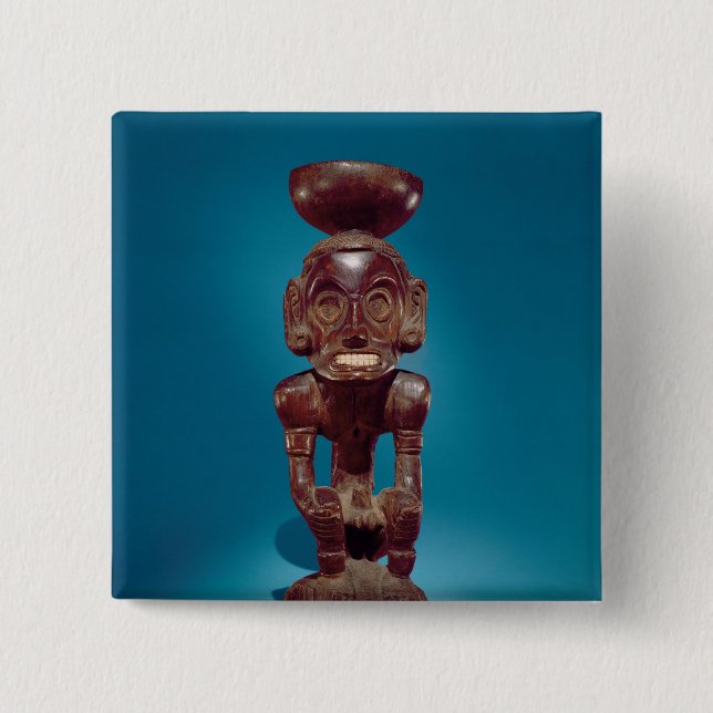 Deity figure , Dominican Republic 2 Inch Square Button (Front)