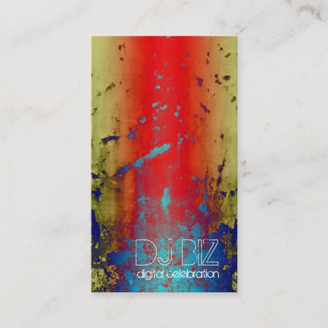 Deja Blue - Rainbow Grunge Business Card (Front)
