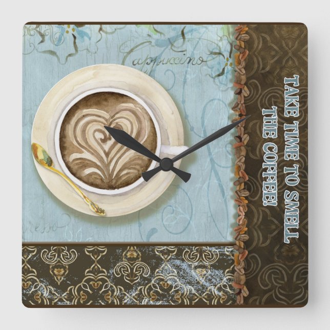 Deja Brew Coffee Java Cappuccino Cup Clock (Front)