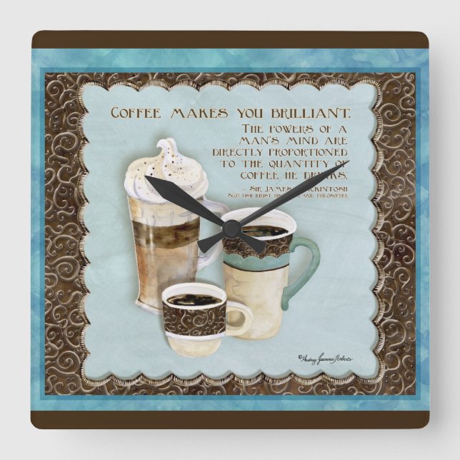 Deja Brew Coffee Makes You Brilliant Clock (Front)