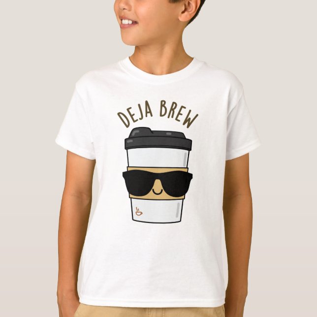 Deja Brew Funny Coffee Pun T-Shirt (Front)