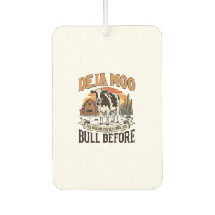 Deja Moo Funny Cow Western Vintage Shirt Design_1 Air Freshener