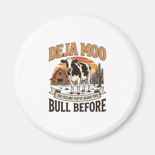 Deja Moo Funny Cow Western Vintage Shirt Design_1 Magnet
