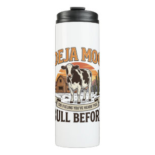Deja Moo Funny Cow Western Vintage Shirt Design_1 Thermal Tumbler