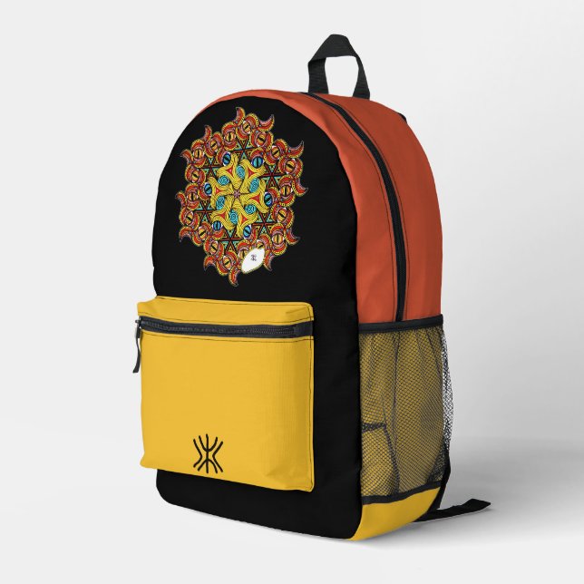 "Deja Vu" Printed Backpack (Back Corner Right)