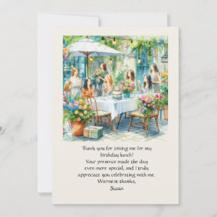 Déjeuner d'anniversaire Carte de remerciements pla