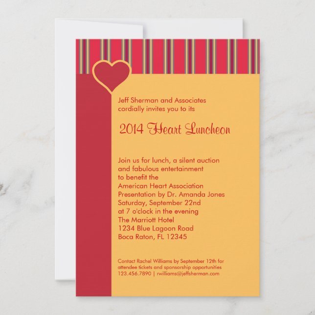 Déjeuner de coeur Invitation à un événement de col (Devant)