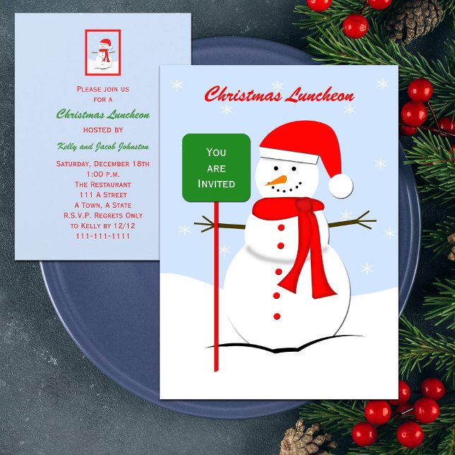 Déjeuner de Noël Invitation Snowman (Créateur téléchargé)