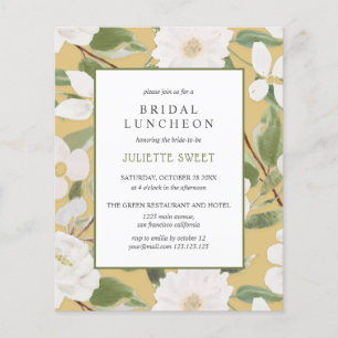 Déjeuner nuptial   Fleurs blanches feuille jaune