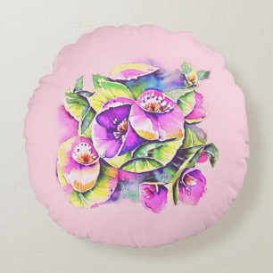 Dekorative Blumen Round Pillow