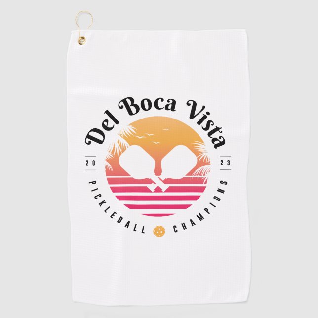 Del Boca Vista Pickleball Champions Golf Towel (Front)