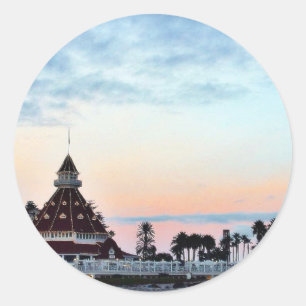 Del Coronado Sunset Classic Round Sticker
