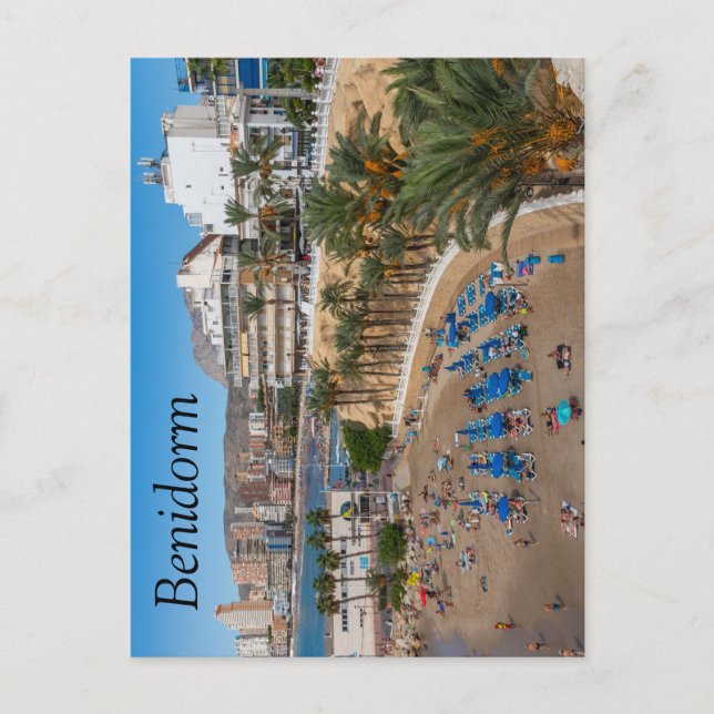 Del Malpas Beach, Benidorm, Costa Blanca, Spain Postcard (Front)
