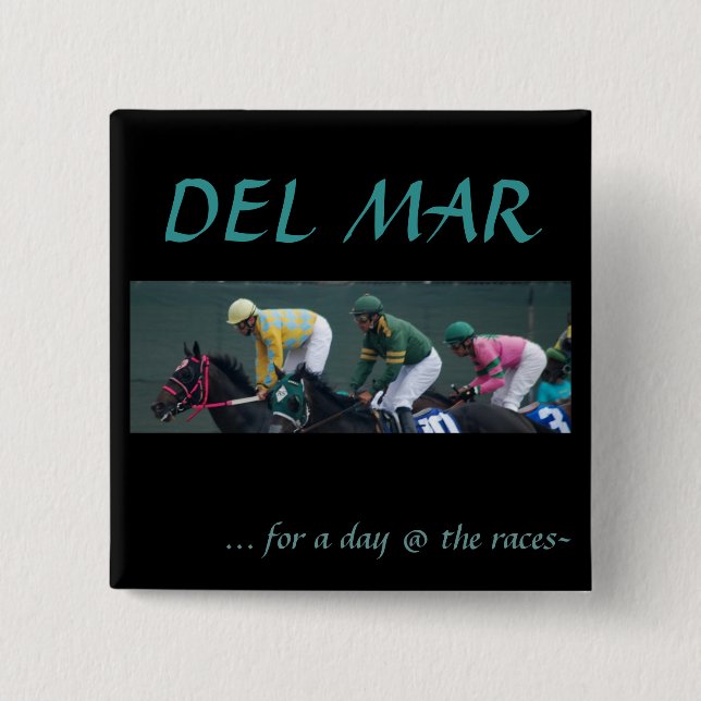 Del Mar, 2 Inch Square Button (Front)